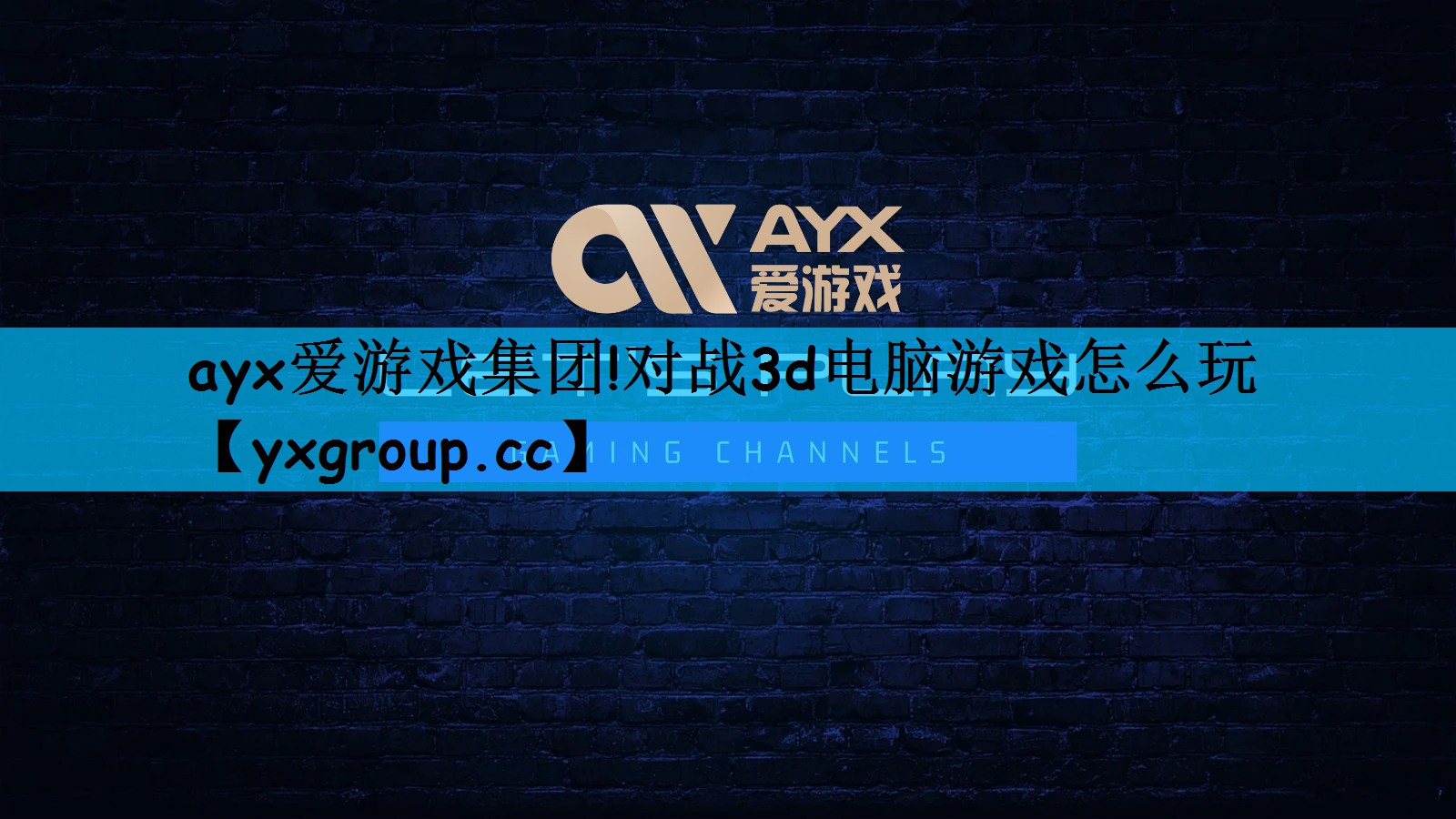 ayx爱游戏集团!对战3d电脑游戏怎么玩